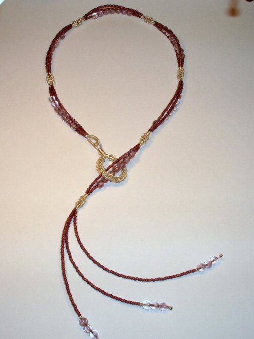 Abby Hook's Lavender Lariat Necklace - , Findings & Components, Toggles & Clasps, Earwire & Headpin, Coiling, Coiling Wire, Wire Coiling, Beads, finished lariat